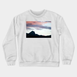 A crescent moon over the Trotternish Ridge, Isle of Skye, Scotland Crewneck Sweatshirt